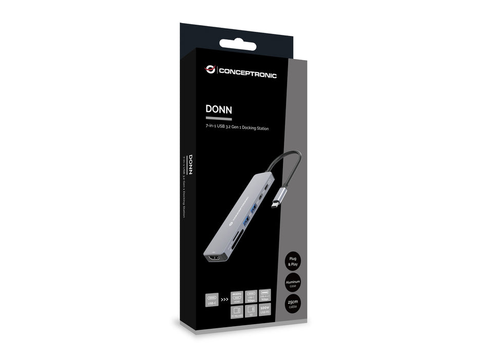 EAN 4015867238912 - Conceptronic DONN28G base para portátil y replicador de puertos Alámbrico USB 3.2 Gen 1 (3.1 Gen 1) Type- imagen 7