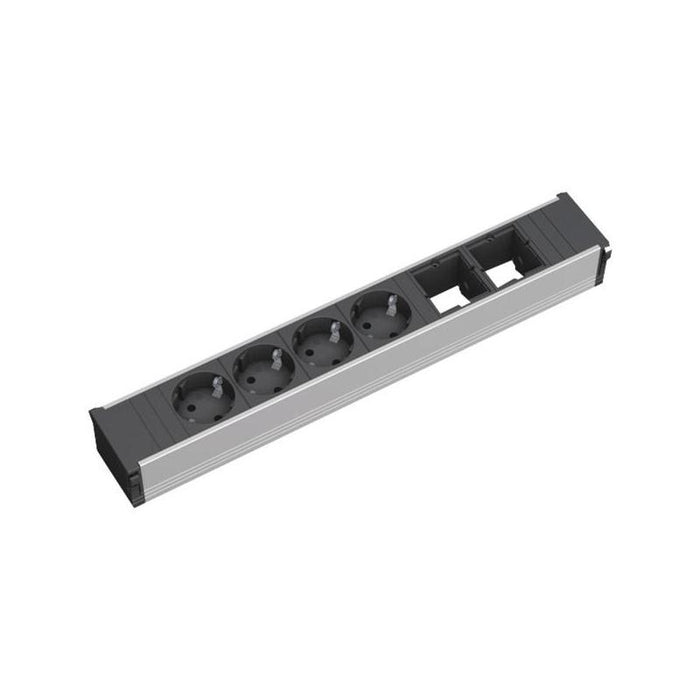 Bachmann Coni Modulträger 6-Fach, 4x Strom, 2x Custom Module, Steckdosenleiste 912.007