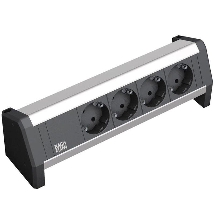 Bachmann Desk Regleta De Mesa De 4 Vías, Aluminio Anodizado