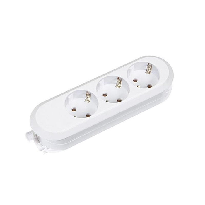 Bachmann Regleta Smart 3 Tomas, Blanco Ohne Aleitung, Sin Interruptor