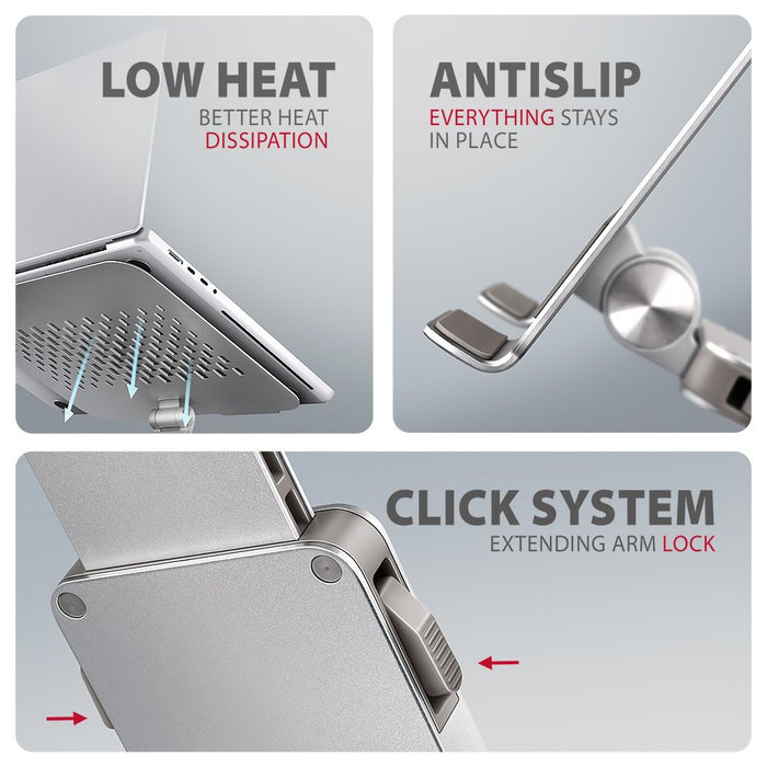 EAN 8595247908650 - Axagon STND-LR soporte para ordenador portátil Mesita plegable para ordenador portátil Plata 43,9 cm (17. imagen 10