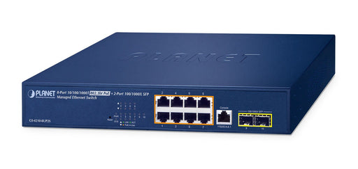 EAN 4711605287357 - PLANET IPv6/IPv4, 8-Port Gestionado L2/L4 Gigabit Ethernet (10/100/1000) Energía sobre Ethernet (PoE) 1U  imagen 1