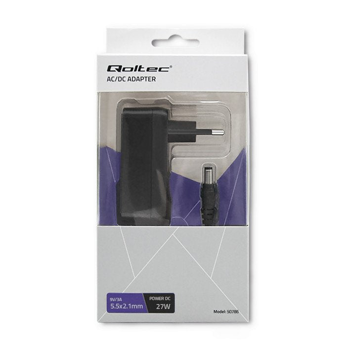 EAN 5901878507866 - Qoltec 50786 adaptador e inversor de corriente Interior 27 W Negro imagen 3