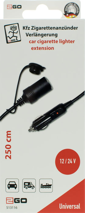 EAN 4010425131162 - 2GO 513116 cableado y componente eléctrico de vehículo Alargador para mechero de coche Negro imagen 2
