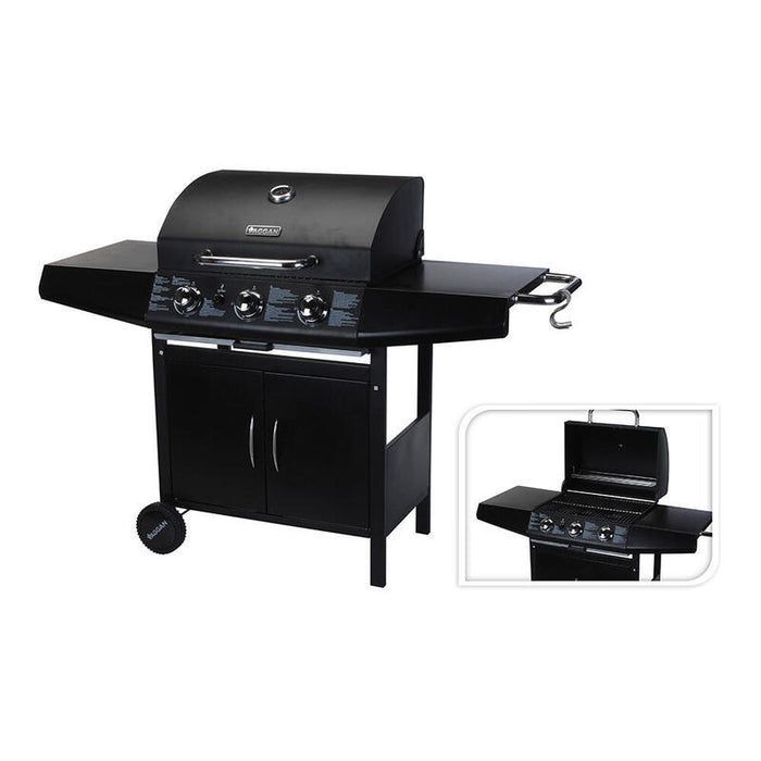 Barbacoa De Gas De 3 Fuegos 139x56,5x106cm Waggan