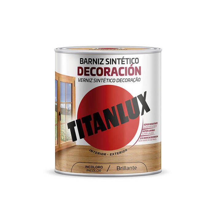Barniz Sintético Decoración Brillante Incoloro 0,250l Titanlux M10100014