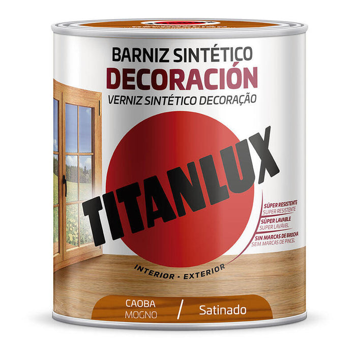 Barniz Sintético Decoración Satinado Caoba 750ml Titanlux M11100434