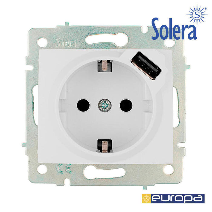 Base Bipolar Con T/Tl 16a 250v Con Usb Power S.Europa Solera Erp60usb