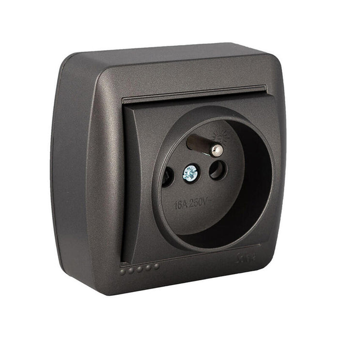 Base Fija 2p+T (Francés), 16a 250v~. De Superficie. Serie Mural