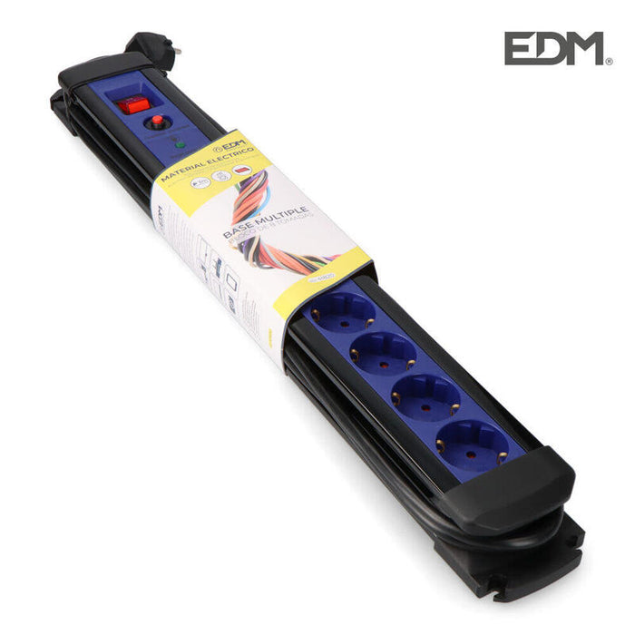 Base Multiple 8 Tomas Con Protector + Interruptor 3m Edm