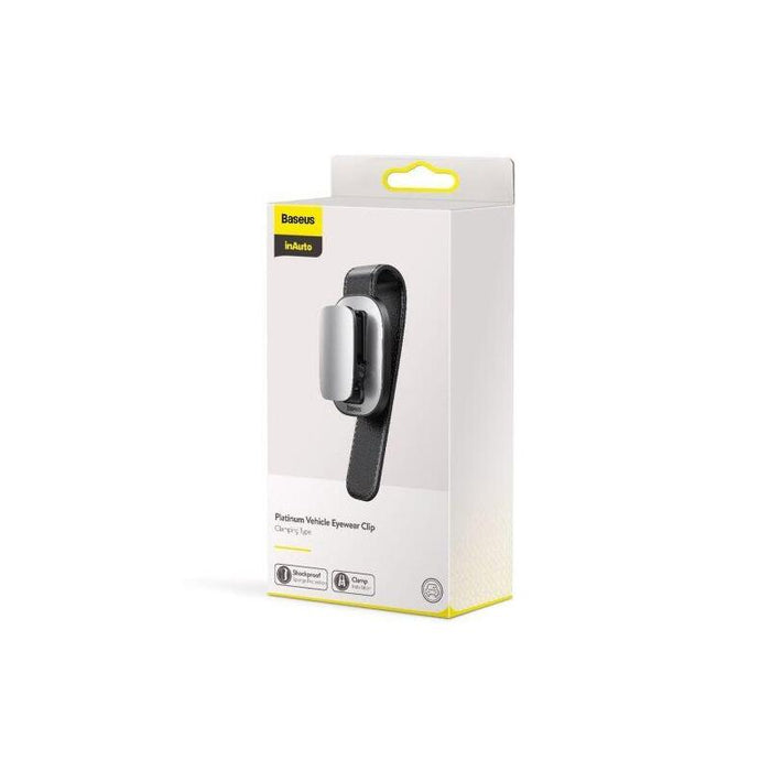 Baseus Car Tool Platinum Vehicle Eyewear Clip (Clamping Type) Silver (Acyjn-B0s)