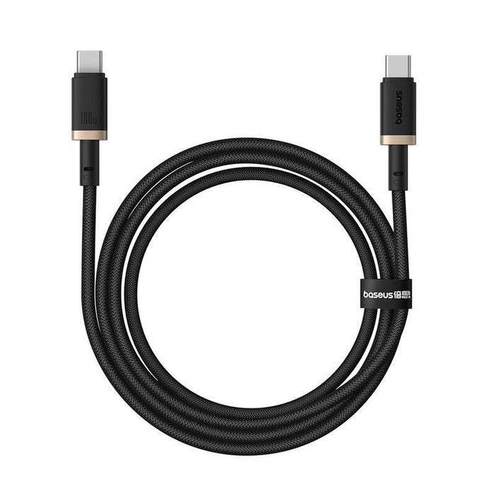 Baseus Dura Cable De Carga Rápida Tipo C A Tipo C 100 W 1 M Negro, Oro