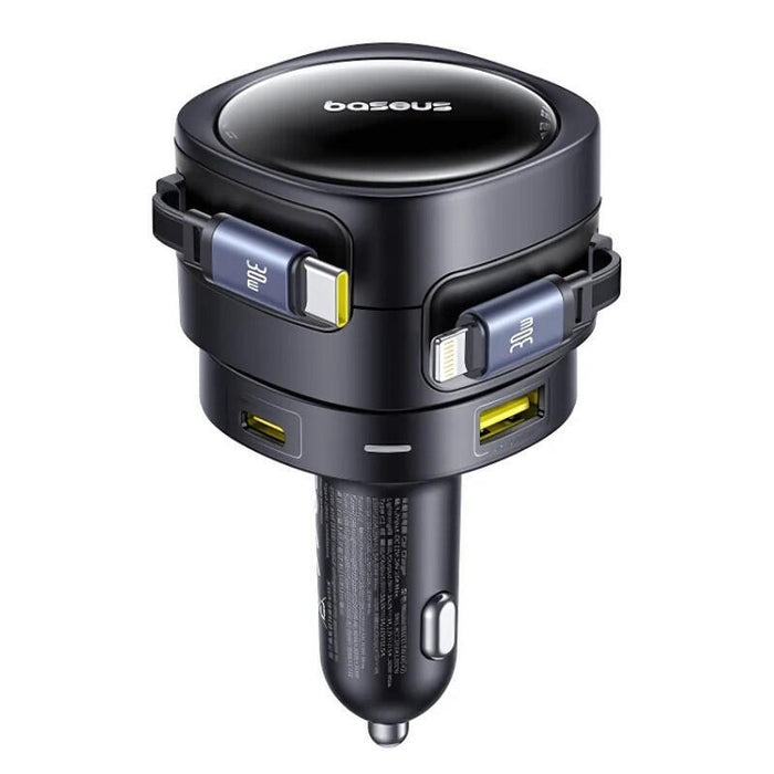 Baseus Enjoyment Max Cargador De Coche 90w Con Cables Usb-C+Lightning Y Puertos Usb-A+Usb-C