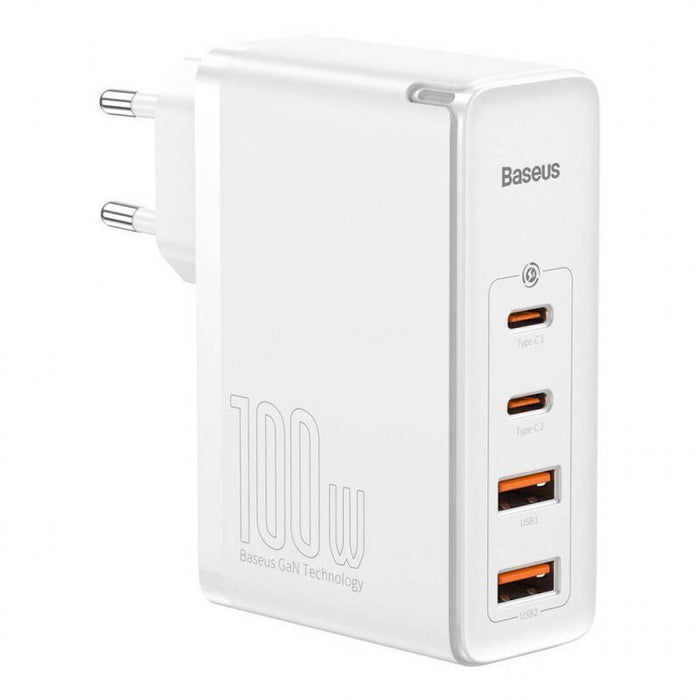 Baseus Gan2 Pro Rychlonabíjecí Adaptér 2x Type-C + 2x Usb-A 100w Bílá