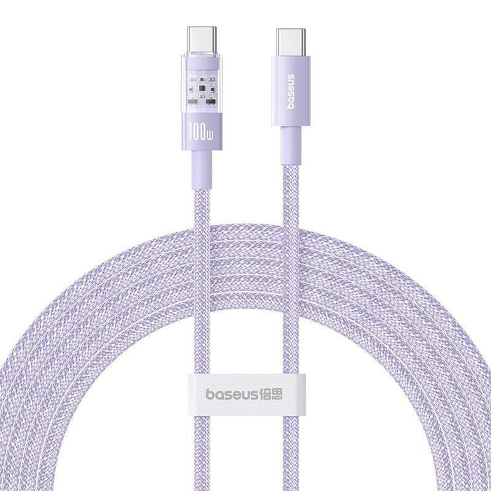 Baseus Gem Cable De Carga Rápida Usb C A Usb C 2 M 100 W Morado