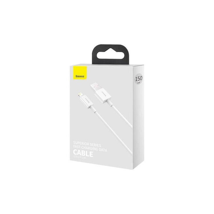 Baseus Lightning Superior Series Cable, Fast Charging, Data 2.4a, 1.5m White (Calys-B02)