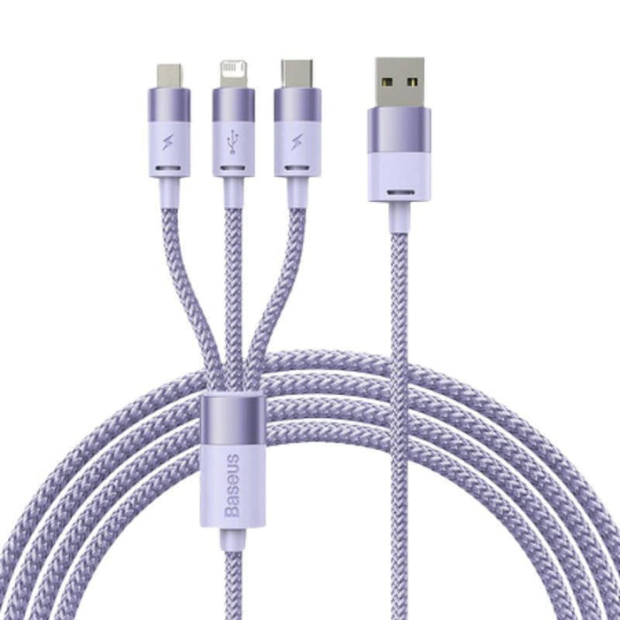 Baseus Starspeed Series Púrpura - Cable Usb 3 En 1 Usb-C/Micro/Lightning