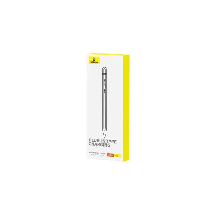 Baseus Tablet Tool Pen Smooth Writing 2 With Led Indicator + Active Replaceable Tip For Ipad, With Usb-A To Lightning Cable, White (P80015806211-02)
