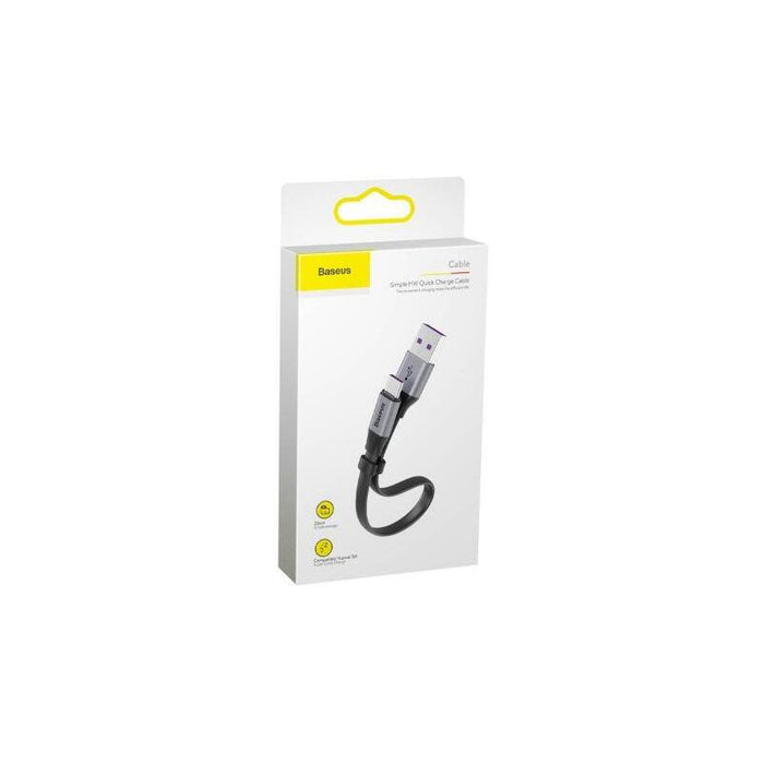 Baseus Type-C Simple Hw Quick Charge Charging Data Cable 40w 5a 23cm Gray (Catmbj-Bg1)