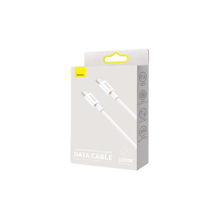 Baseus Type-C - Type-C Superior Cable Quick Charge / Power Delivery / Fcp 100w 5a 20v 2m White (Catys-C02)