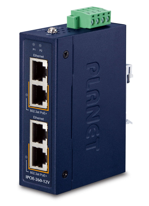 EAN 4711605284769 - PLANET Industrial 2-port 10/100/1000T Gigabit Ethernet (10/100/1000) Energía sobre Ethernet (PoE) Azul imagen 1