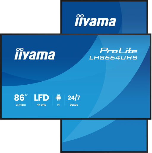 EAN 4948570125357 - iiyama LH8664UHS-B3AG pantalla de señalización Pantalla plana para señalización digital 2,17 m (85.6") Wi imagen 1