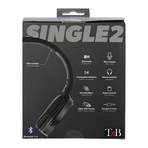 EAN 3303170113103 - T'nB SINGLE 2 Auriculares Inalámbrico y alámbrico Diadema Llamadas/Música Bluetooth Negro imagen 6