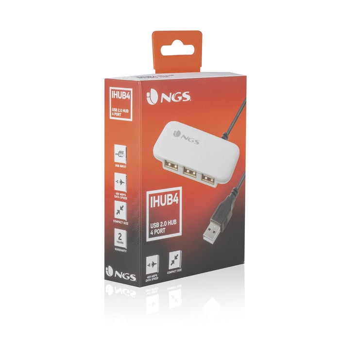 EAN 8436001310091 - NGS NGS-HUB-0032 hub de interfaz USB 2.0 480 Mbit/s Blanco imagen 7
