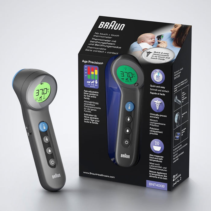 EAN 4022167204004 - Braun BNT 400 BK Termómetro con sensor remoto Gris Frente Botones imagen 3