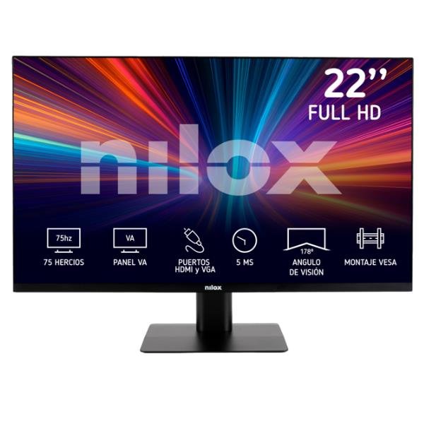 EAN 8431775035256 - Nilox MONITOR 21.5" IPS 5MS VGA HDMI pantalla para PC 55,9 cm (22") 1920 x 1080 Pixeles Full HD LED Negro imagen 1