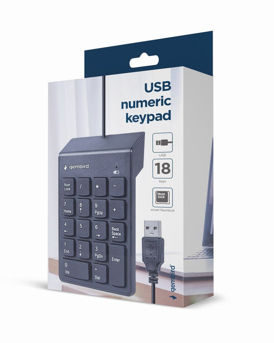 EAN 8716309124928 - Gembird KPD-U-03 teclado numérico Portátil/PC USB Negro imagen 1