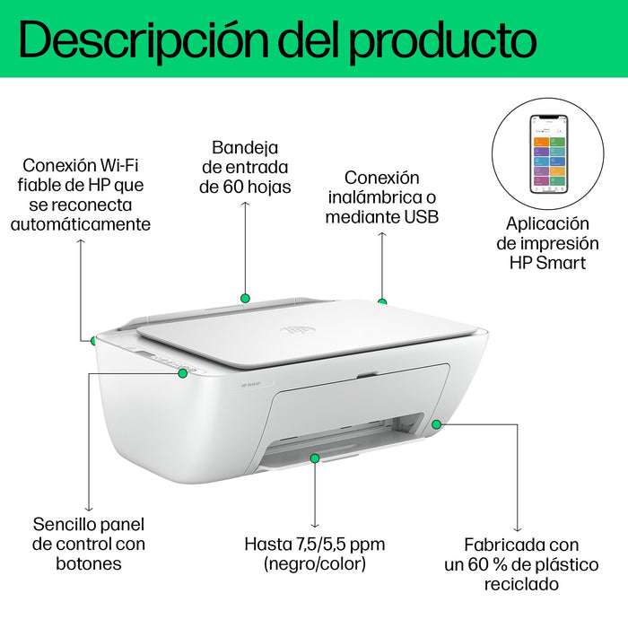 EAN 0196337820050 - HP DeskJet 2810e All-in-One Printer Inyección de tinta térmica A4 4800 x 1200 DPI 7,5 ppm Wifi imagen 6