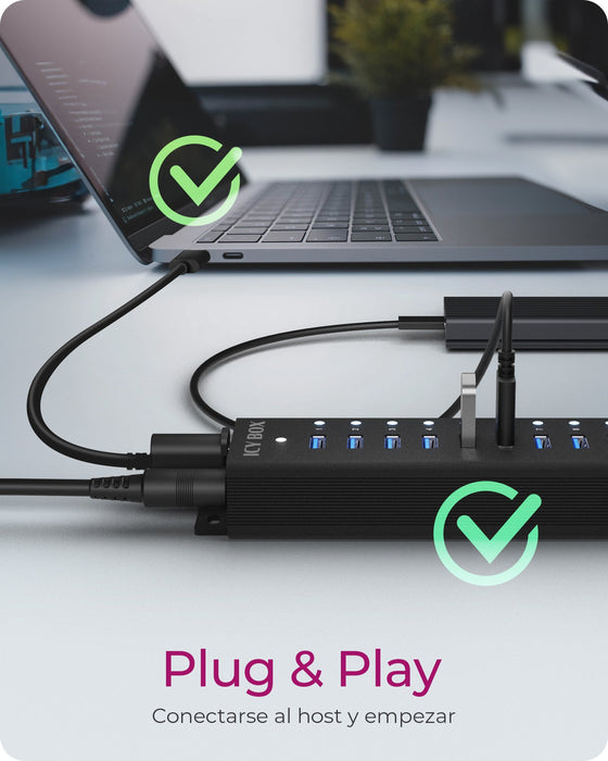 EAN 4250078173281 - ICY BOX IB-HUB1717-U3 USB 3.2 Gen 1 (3.1 Gen 1) Type-A 5000 Mbit/s Negro imagen 6