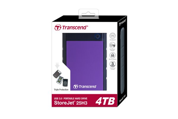 EAN 0760557833604 - Transcend StoreJet 25H3 disco duro externo 4 TB 2.5" USB 3.2 Gen 1 (3.1 Gen 1) Negro, Púrpura imagen 3