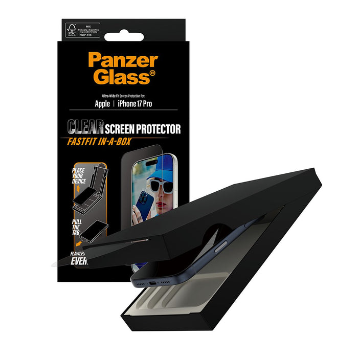 EAN 5715685026690 - PanzerGlass ® Screen Protector w. Black Frame iPhone 17 Pro | Ultra-Wide Fit w. FASTFIT IN-A-BOX Protecto imagen 5