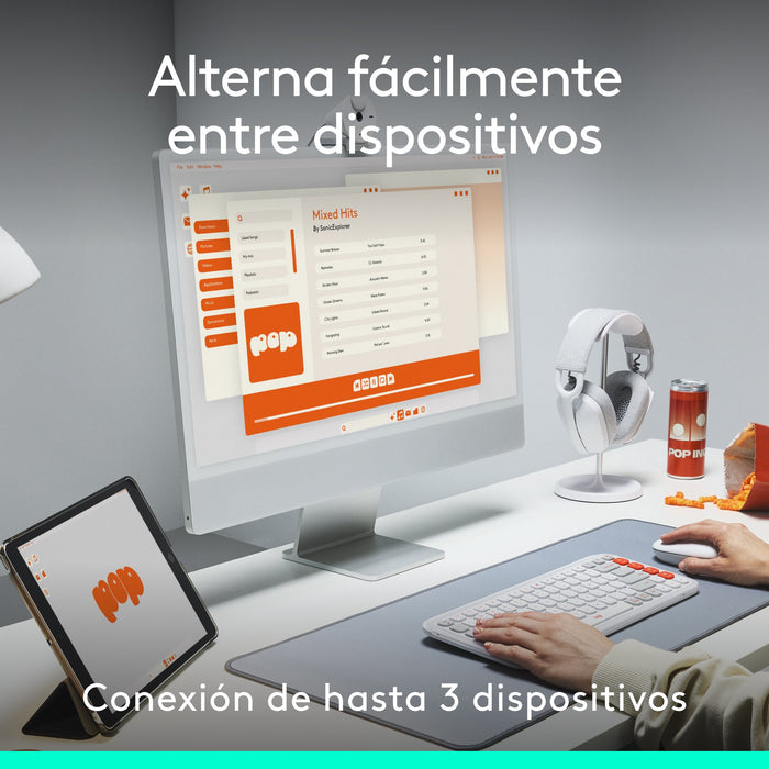 EAN 5099206127869 - Logitech 920-013120 teclado Ratón incluido Universal QWERTY Español Rosa, Blanco imagen 9