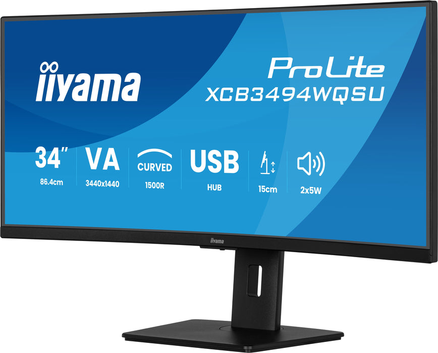 EAN 4948570125135 - iiyama ProLite XCB3494WQSU-B1 pantalla para PC 86,4 cm (34") 3440 x 1440 Pixeles UltraWide Quad HD LED Ne imagen 5
