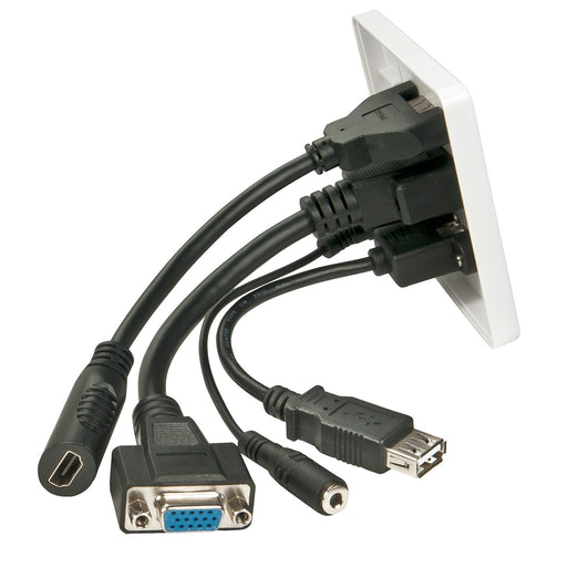 EAN 4002888602204 - Lindy 60220 toma de corriente HDMI + VGA + USB A + 3.5mm Blanco imagen 2