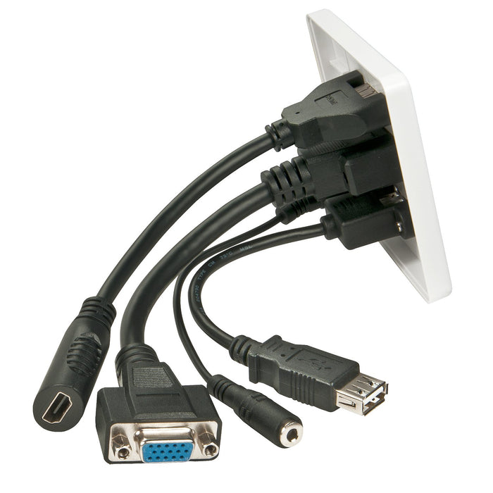 EAN 4002888602204 - Lindy 60220 toma de corriente HDMI + VGA + USB A + 3.5mm Blanco imagen 2
