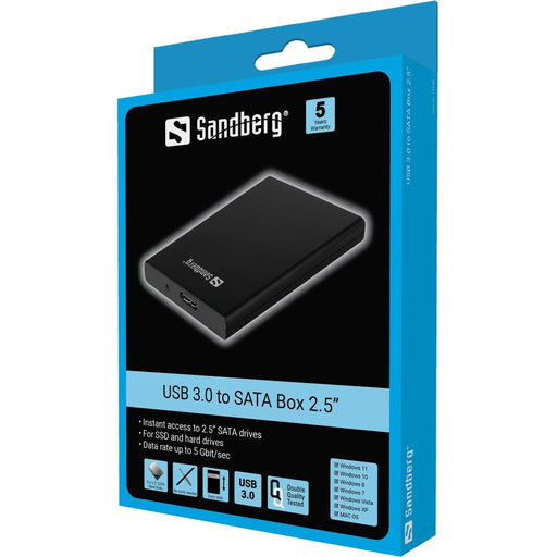 EAN 5705730133893 - Sandberg 133-89 caja para disco duro externo Carcasa de disco duro/SSD Negro 2.5" imagen 2