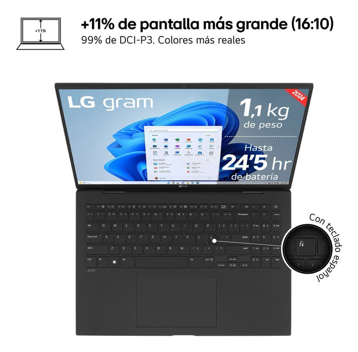 EAN 8806096120736 - LG Gram 16Z90S-G.AD7BB ordenador portatil Intel Core Ultra 7 155H Portátil 40,6 cm (16") WQXGA 32 GB LPDD imagen 2