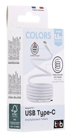EAN 3303170118238 - T'nB TCPDMAGBL cable USB USB 3.2 Gen 1 (3.1 Gen 1) 1,5 m USB C Azul, Blanco imagen 3