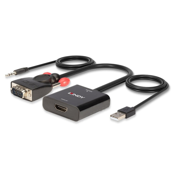 EAN 4002888382847 - Lindy 38284 adaptador de cable de vídeo VGA (D-Sub) + 3,5mm HDMI + USB Negro imagen 5