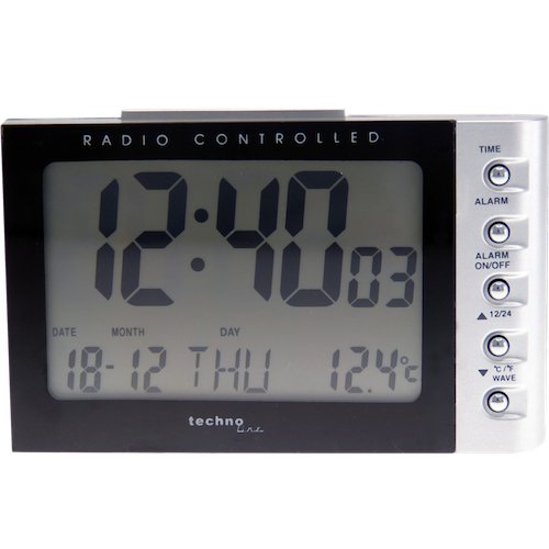EAN 4029665001883 - Technoline WT 188 despertador Reloj despertador digital Negro, Plata imagen 3