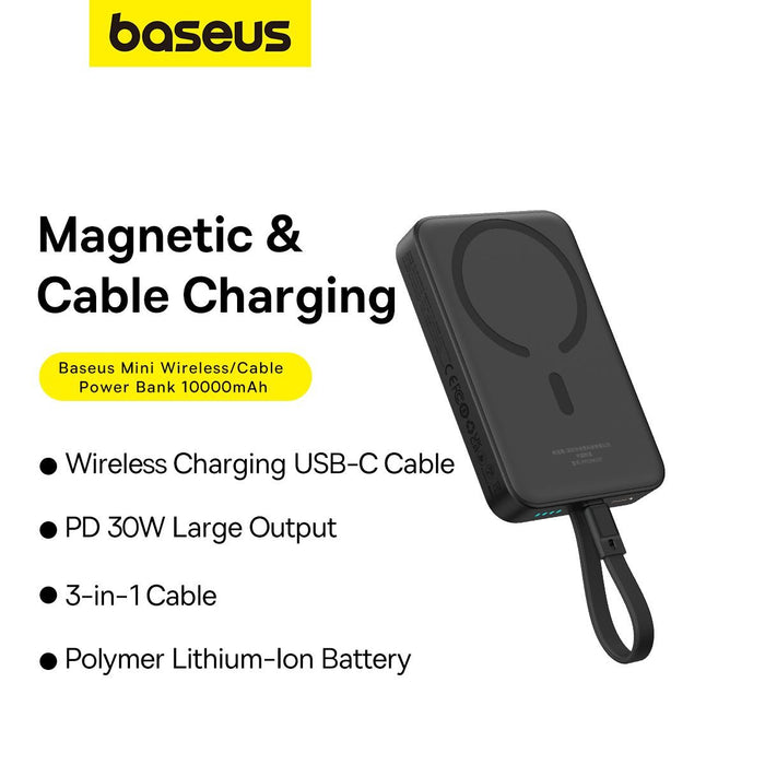 EAN 6932172642785 - Baseus MAGSAFE MINI TYPE-C KABLOLU WIRELESS POWERBANK 10.000 MAH 30W SIYAH Litio 10000 mAh Negro imagen 3
