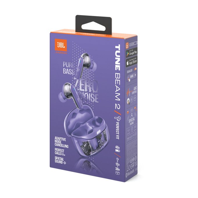 EAN 1200130016523 - JBL Tune Beam 2 Ghost Edition Auriculares Inalámbrico Dentro de oído Música/uso diario Bluetooth Púrpura imagen 10
