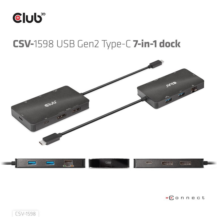 EAN 8719214472528 - CLUB3D CSV-1598 base para portátil y replicador de puertos USB 3.2 Gen 2 (3.1 Gen 2) Type-C Negro imagen 12