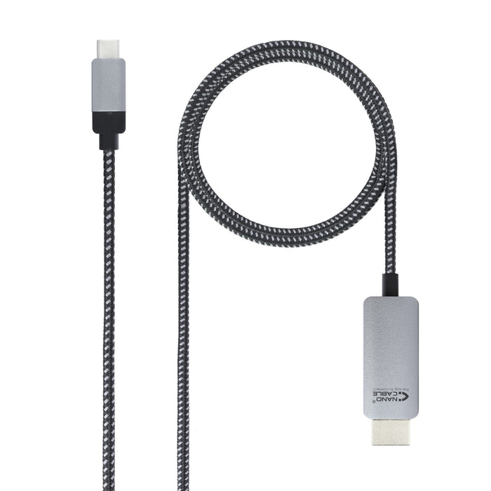 EAN 8433281009905 - Nanocable 10.15.5103 adaptador de cable de vídeo 3 m USB Tipo C HDMI Aluminio, Negro imagen 1