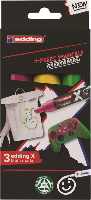 EAN 4057305067128 - Edding 6900 X Multimarker marcador permanente Punta de cincel Verde, Rosa, Amarillo 3 pieza(s) imagen 6