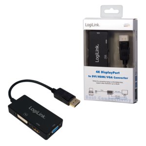 EAN 4052792046168 - LogiLink CV0109 adaptador de cable de vídeo 0,15 m DisplayPort VGA + HDMI + DVI Negro imagen 6